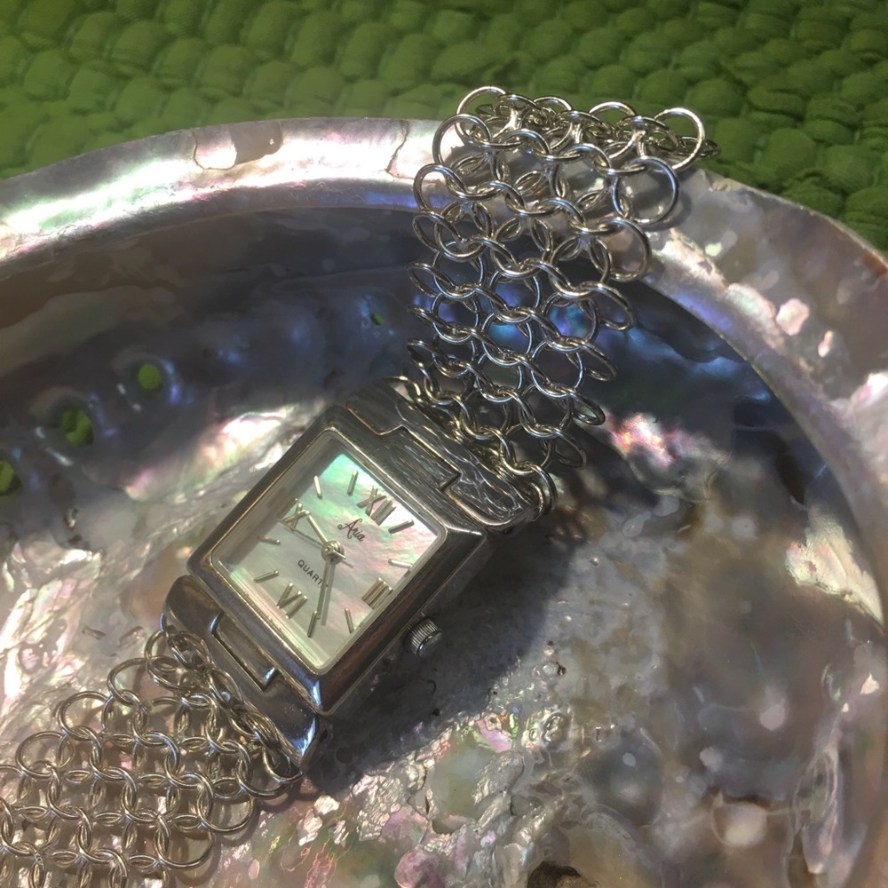 Beautiful sterling silver mesh watch by Aria - Picture 1 of 4